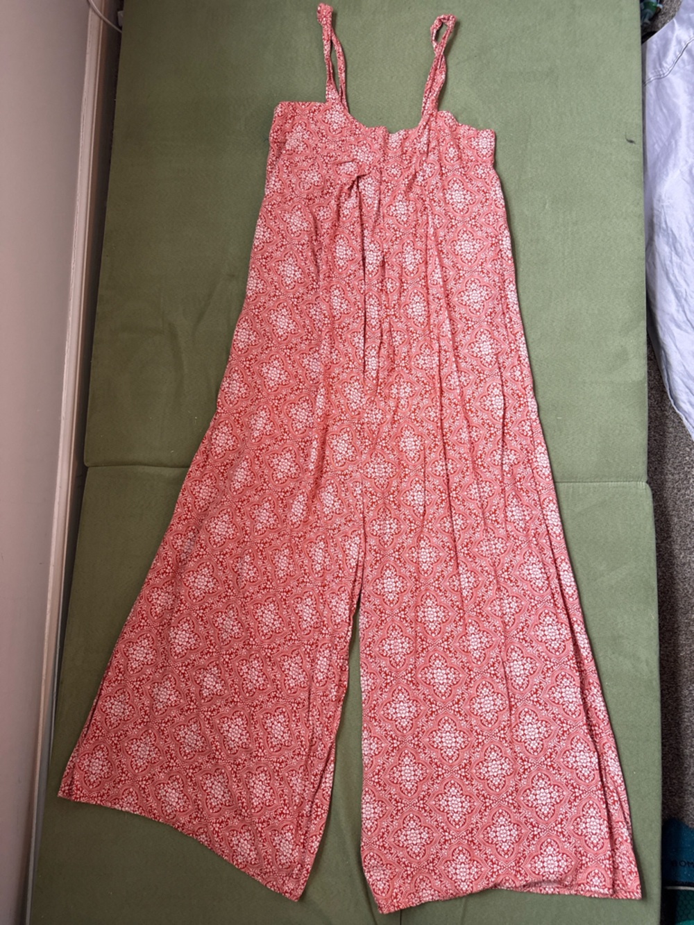 Billabong Red Printed Wide-Leg Jumpsuit Small